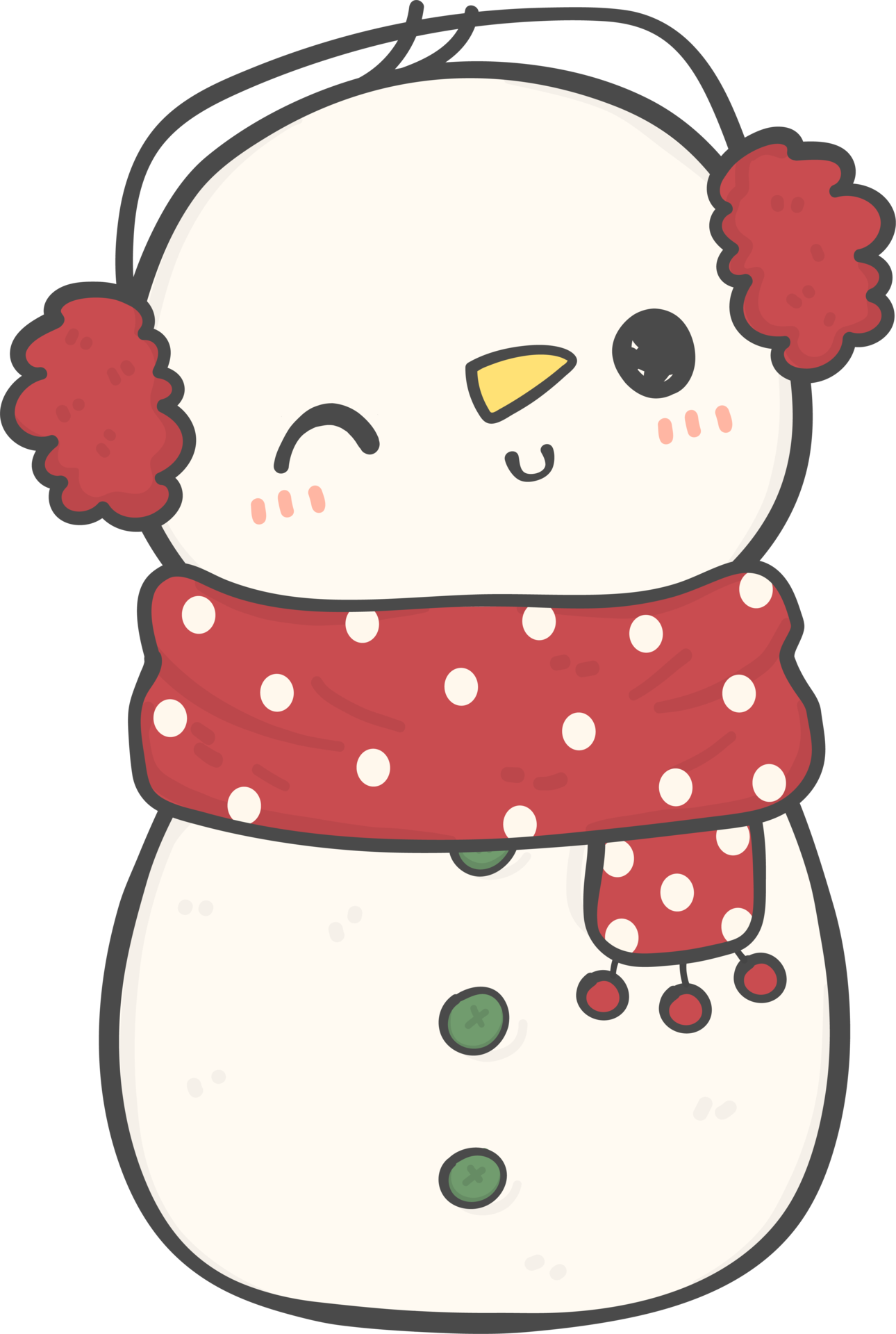cute happy smile Christmas winter Snowman with scarf and hat cartoon