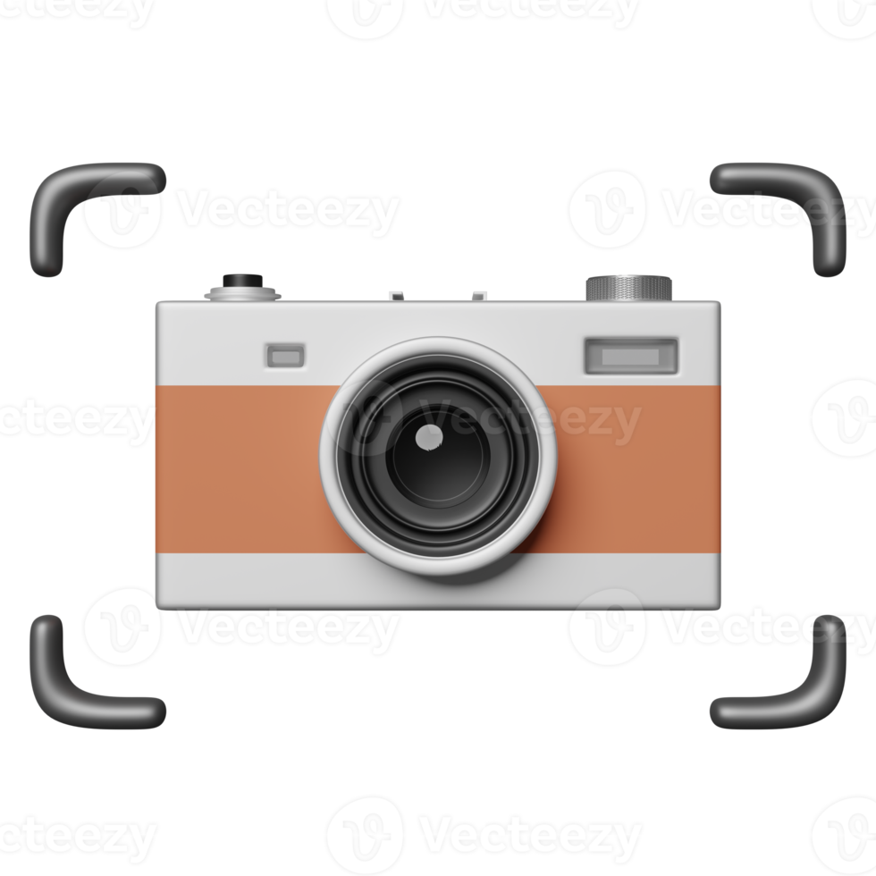 silver color camera isolated. 3d illustration or 3d render png