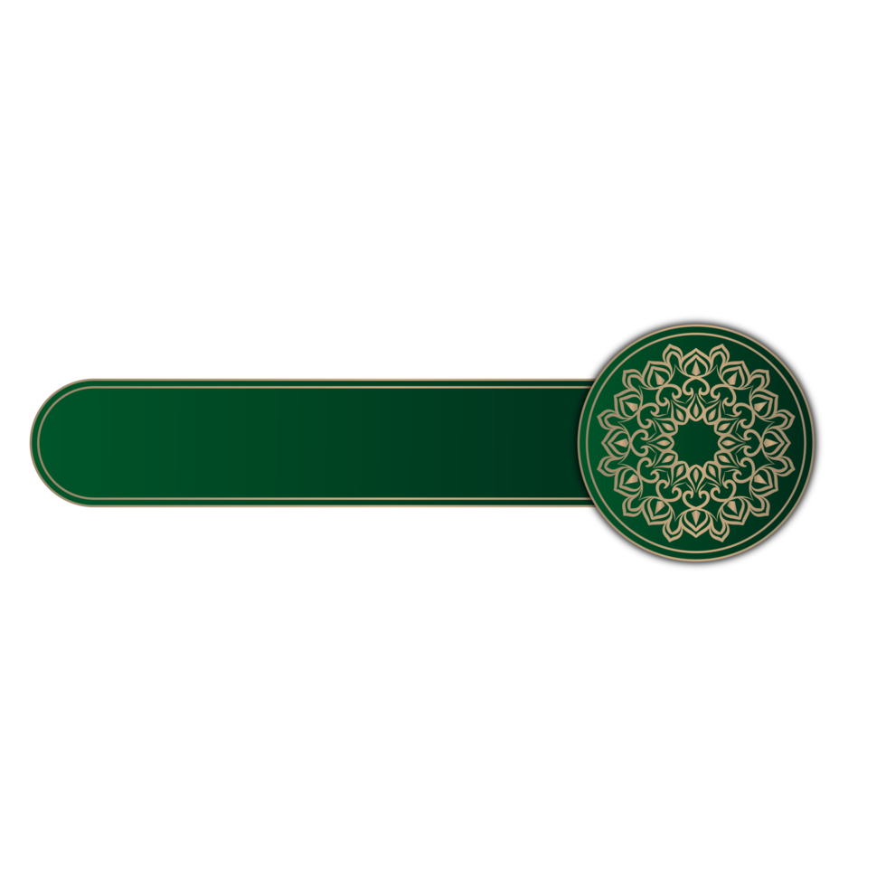 ornement de mandala de luxe, vert et or, bordure ronde png