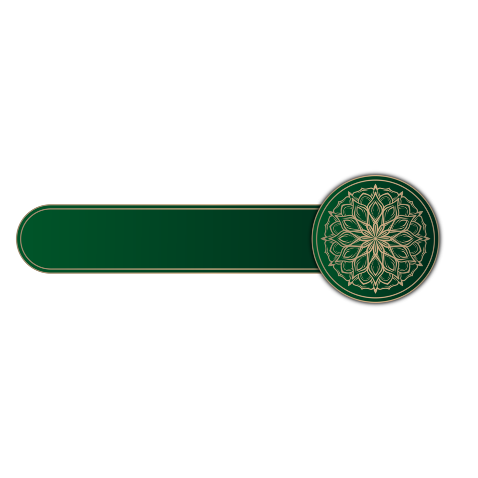 ornement de mandala de luxe, vert et or, bordure ronde png