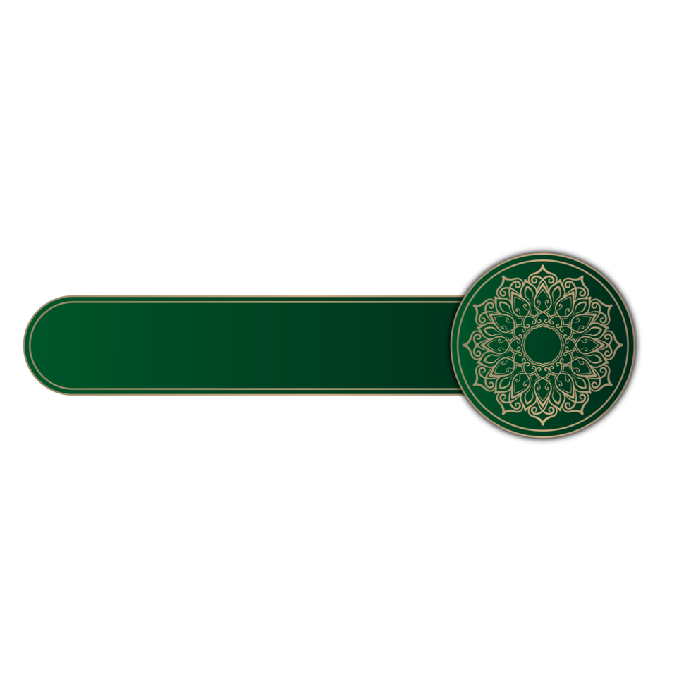 ornement de mandala de luxe, vert et or, bordure ronde png