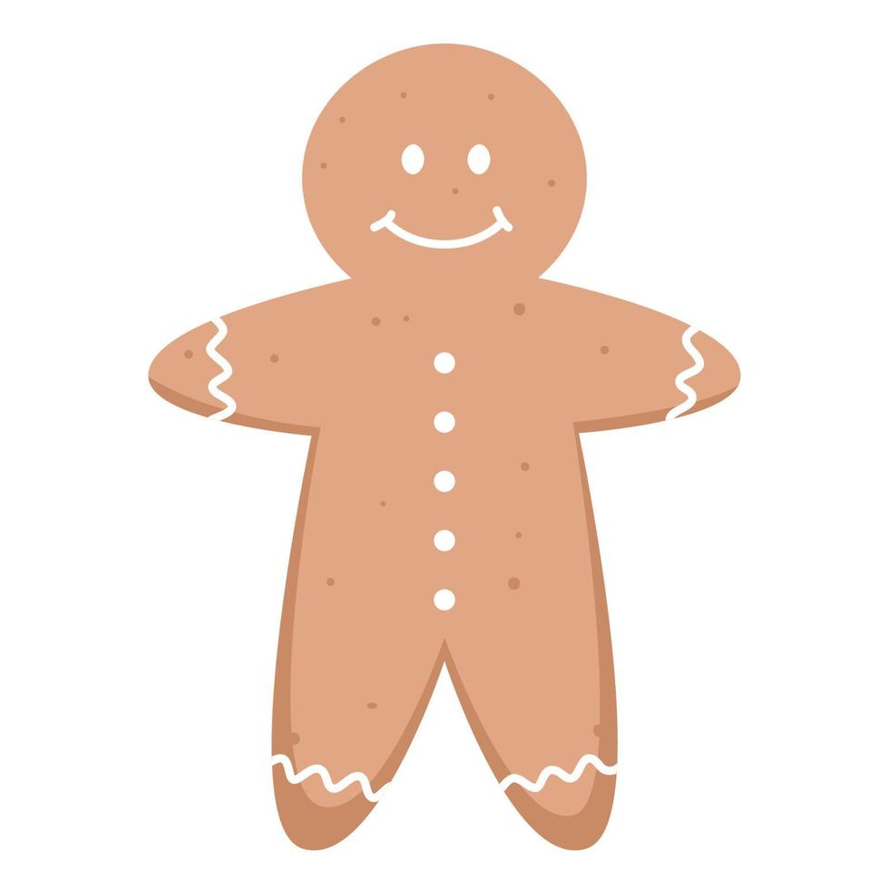 Gingerbread man. Vector Christmas simple cookie