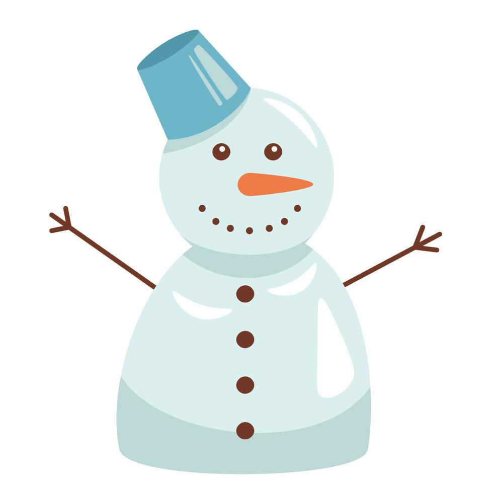 snowman with hat smile and carrot vector