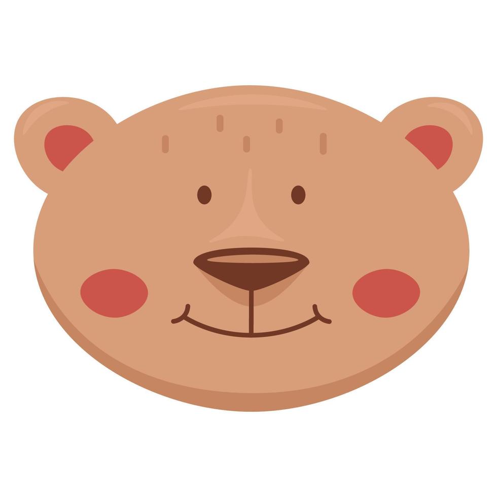 bear design over beige with cheecks and smile vector