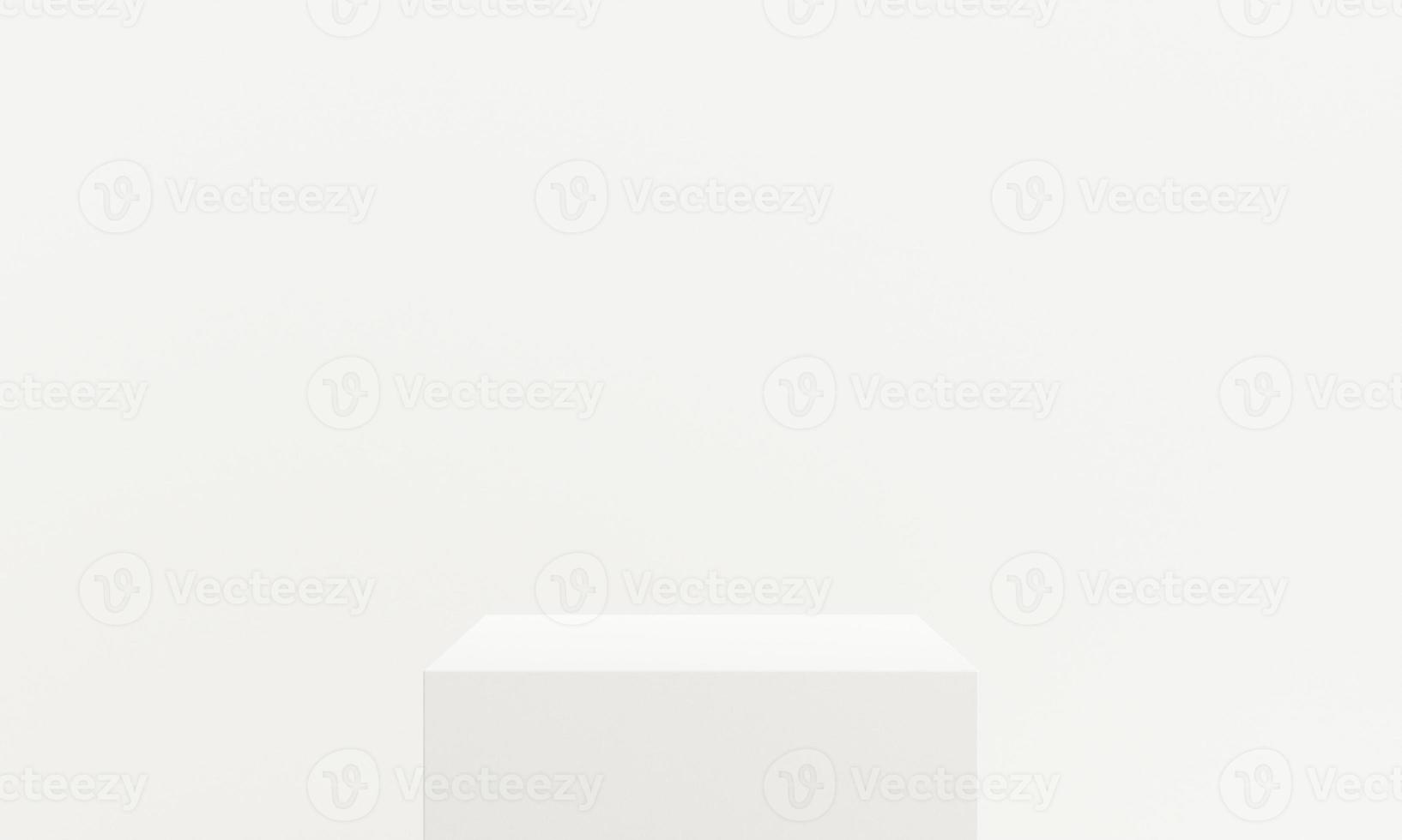 Minimalist white 3d podium scene. abstract white geometry shape background. Minimal cosmetic background for product presentation. 3d rendering. photo