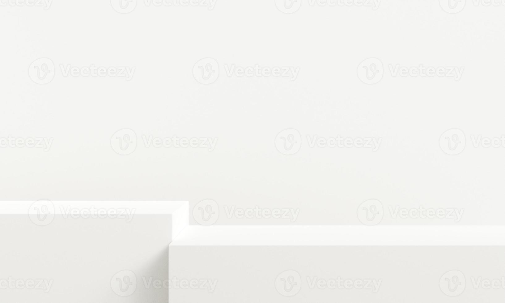 Minimalist white 3d podium scene. abstract white geometry shape background. Minimal cosmetic background for product presentation. 3d rendering. photo