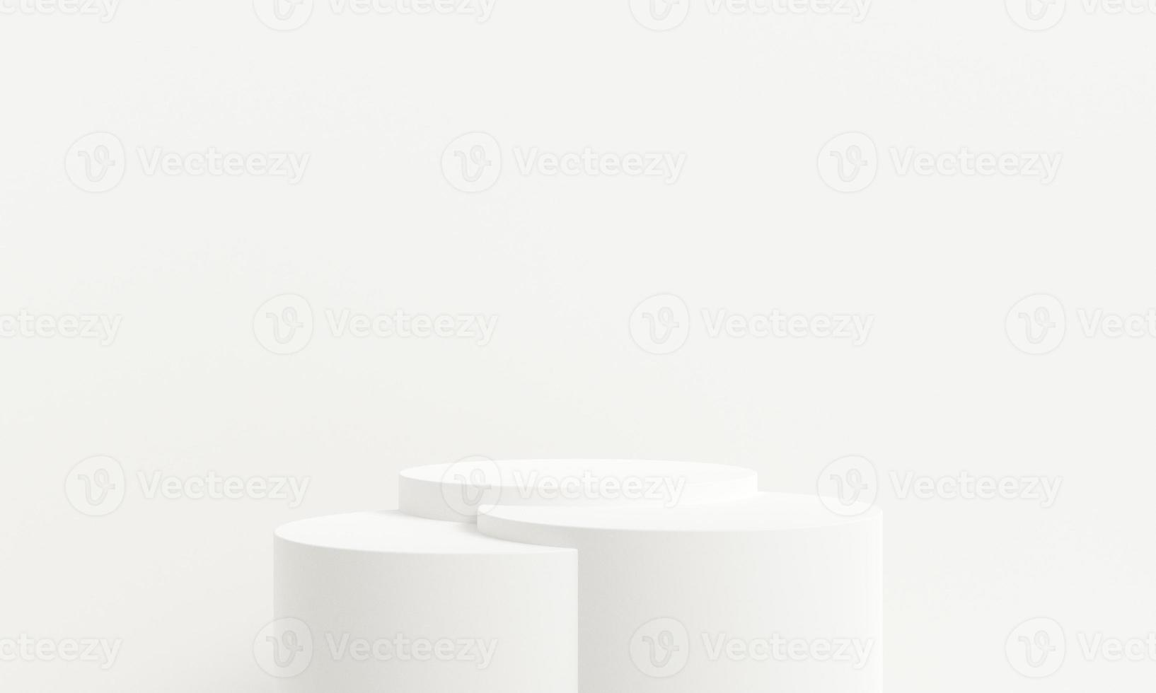 Minimalist white 3d podium scene. abstract white geometry shape background. Minimal cosmetic background for product presentation. 3d rendering. photo