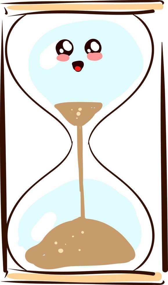 Hourglass, illustration, vector on white background.