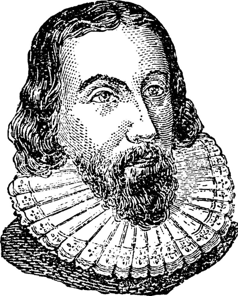 John Winthrop, vintage illustration vector