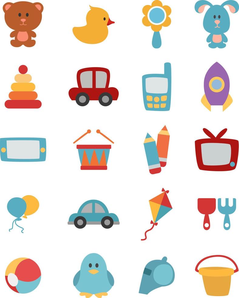 Childrens toys, illustration, vector, on a white background. vector