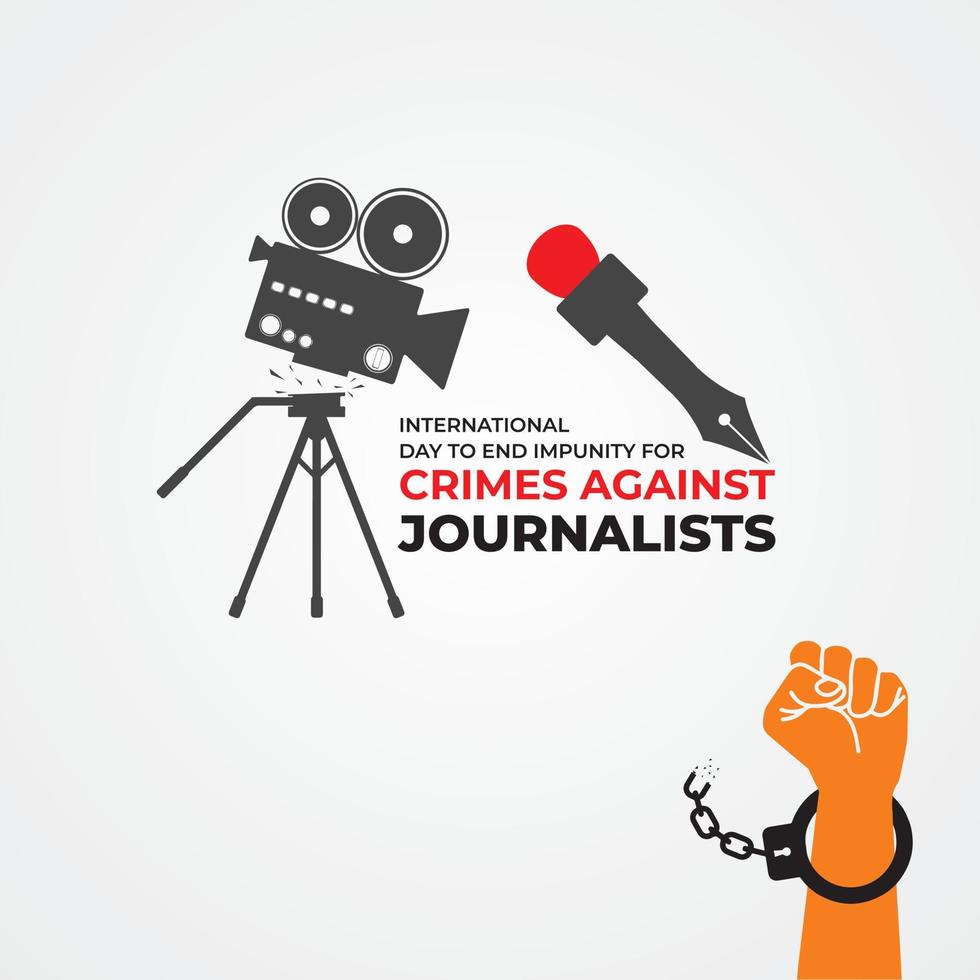 International Day to End Impunity for Crimes against Journalists. Creative Vector illustration for World Press Freedom Day concept.