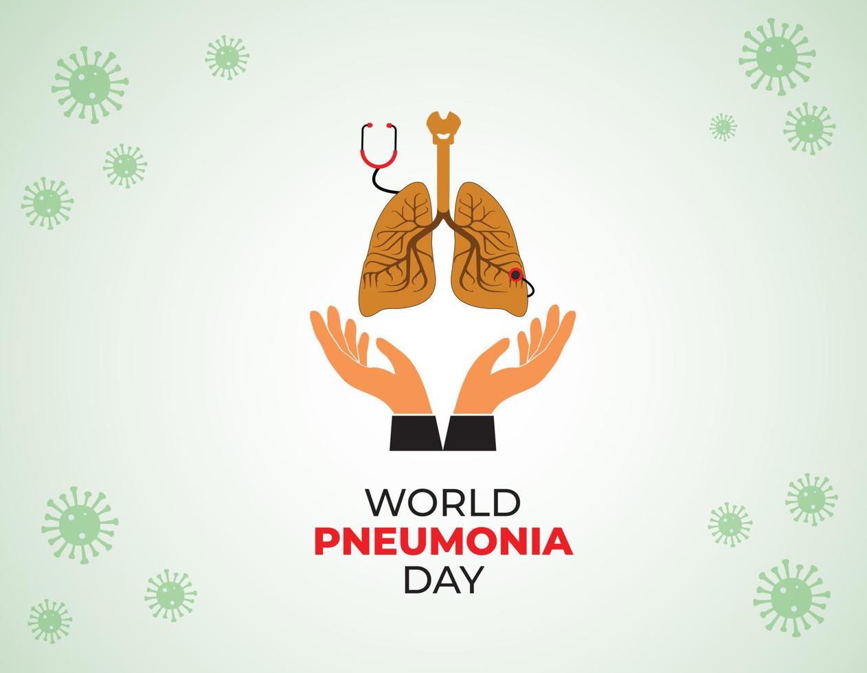 world pneumonia day with coronaviruses attacking lungs. Illustration, Poster Or Banner Of World Pneumonia Day. vector