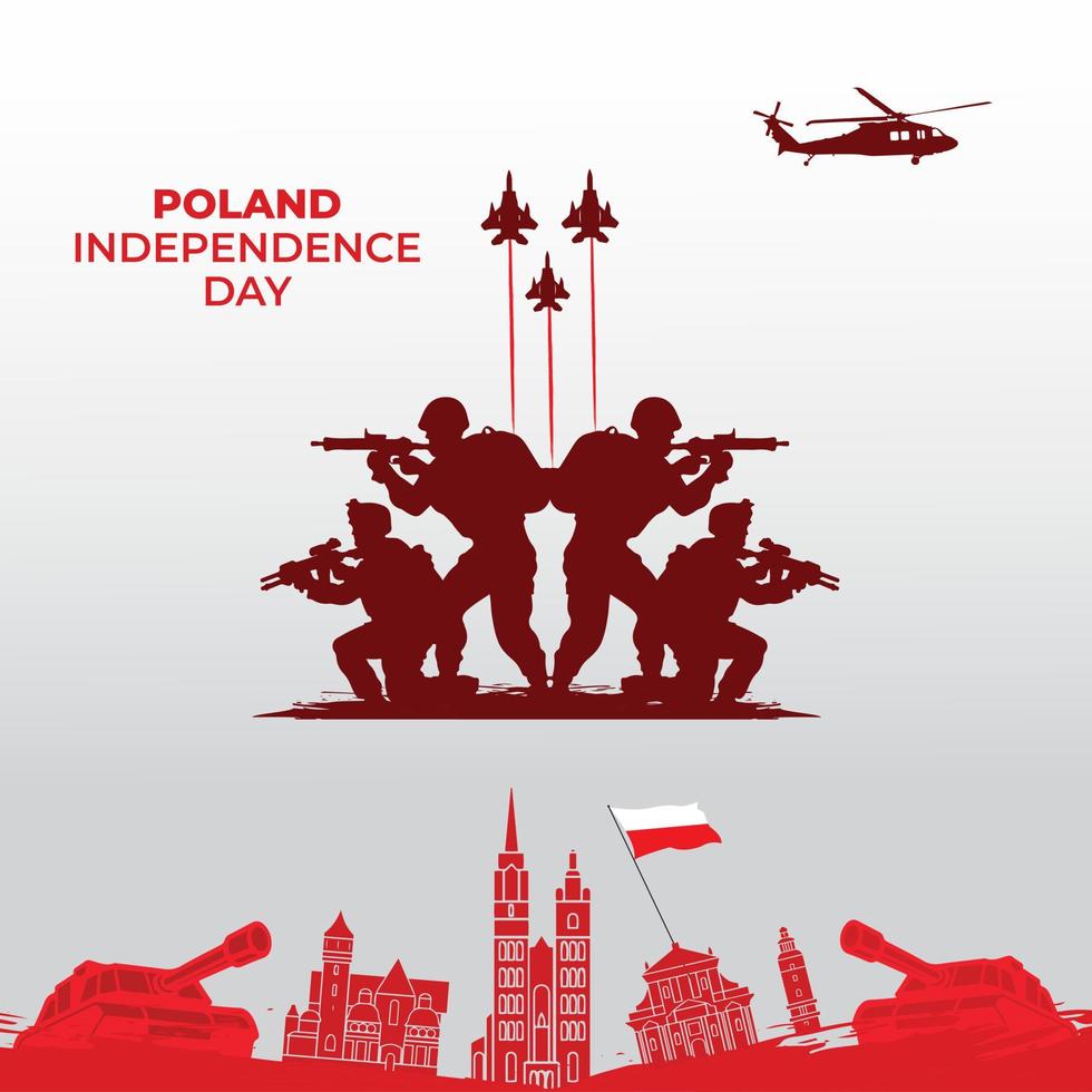 Polonia feliz día de la independencia. 11 de noviembre. concepto del día de la defensa. plantilla para fondo, pancarta, tarjeta, póster. ilustración vectorial vector