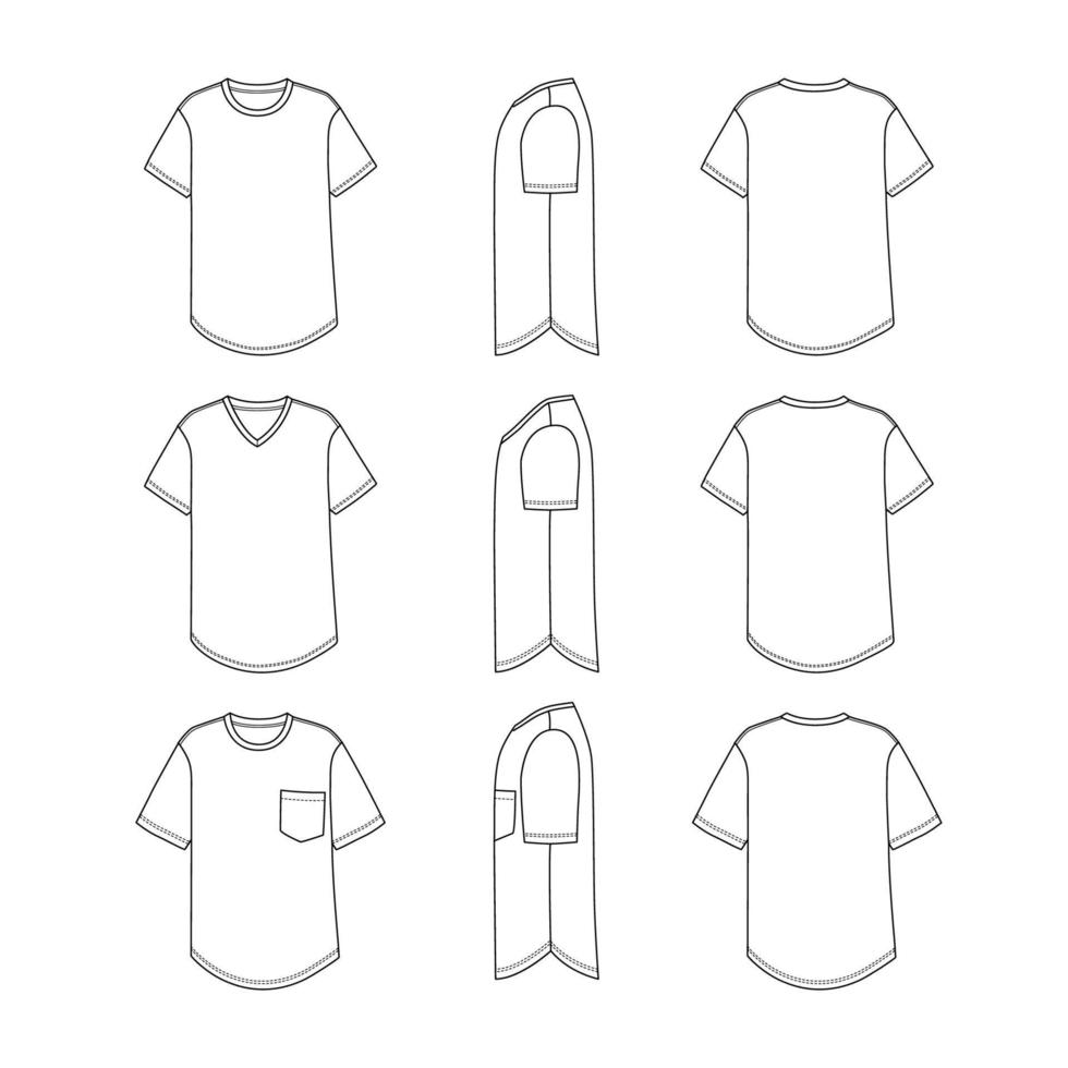 Short Sleeve T-Shirt Mock-Up Design vector