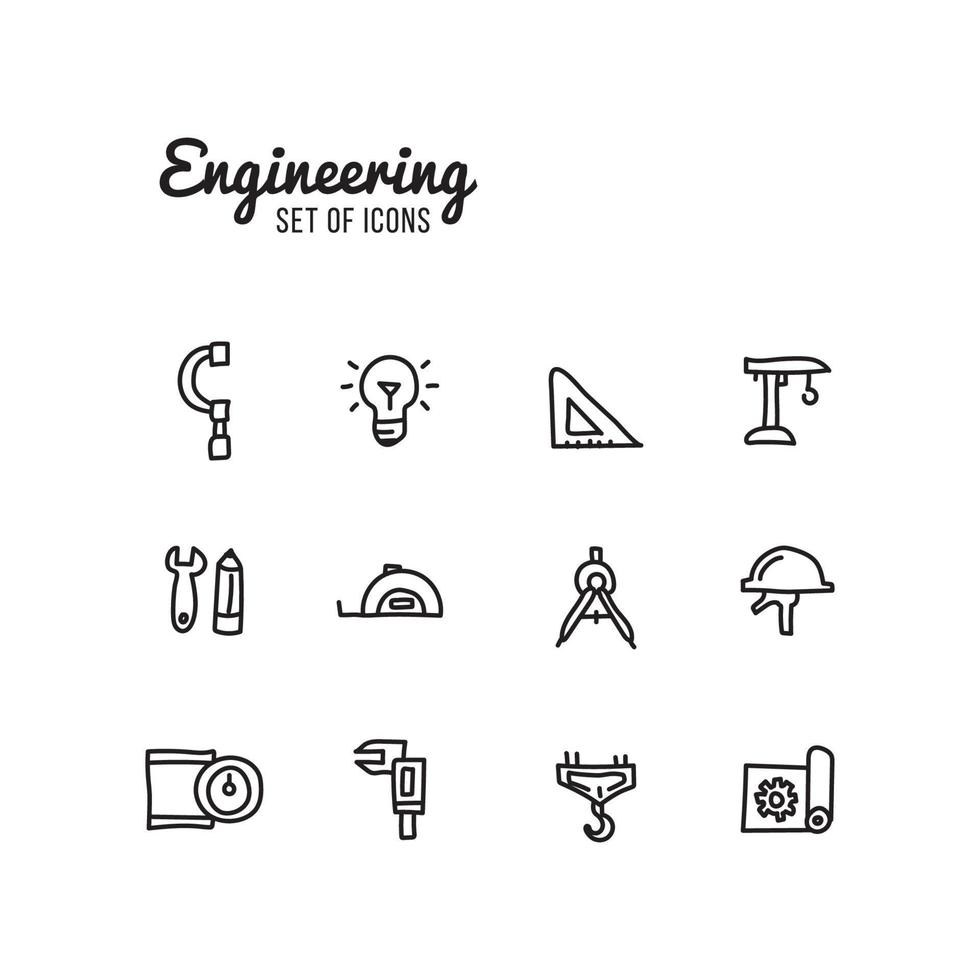 conjunto de iconos de ingeniería vector