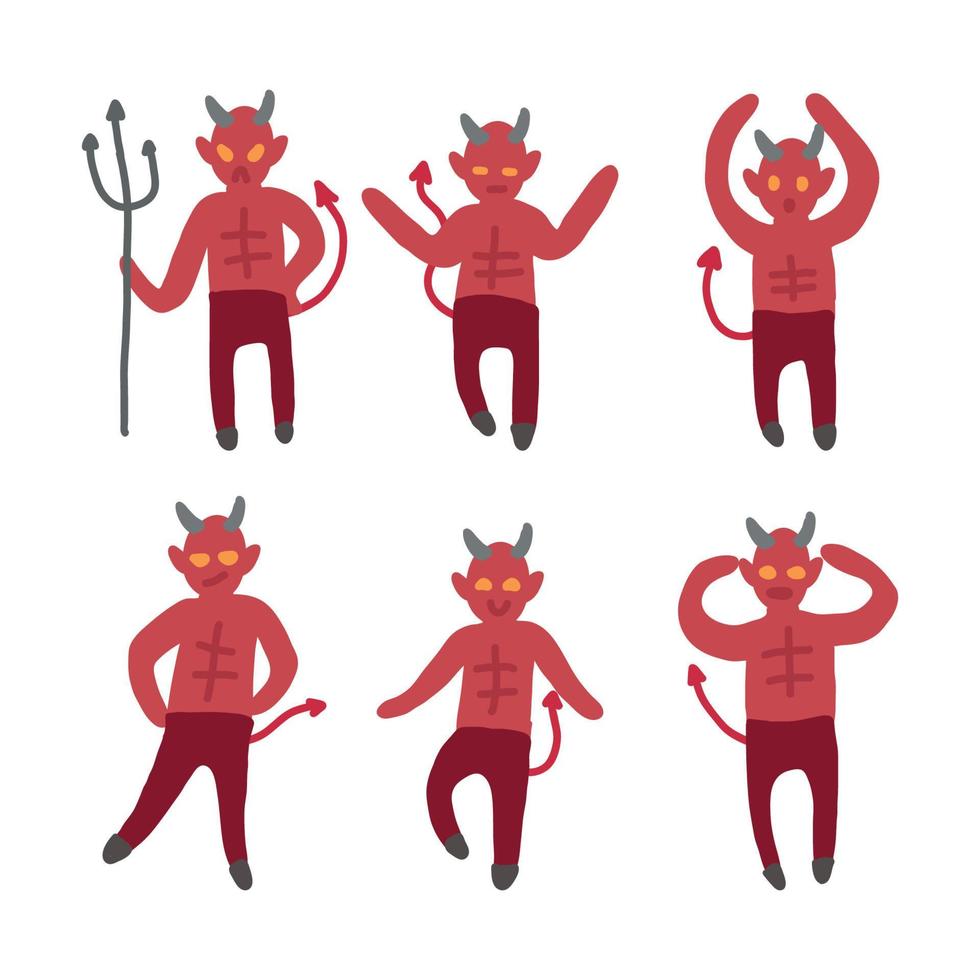 Demon Funny Doodles vector