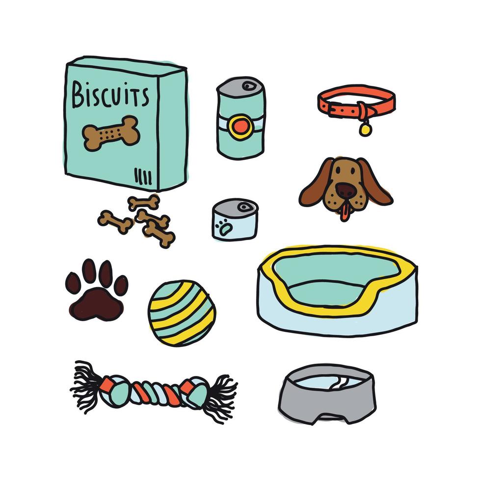 Doodled Dog Icons vector