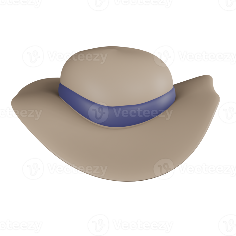 beach hat 3d icon, suitable for use as an additional element in your poster, banner and template designs png