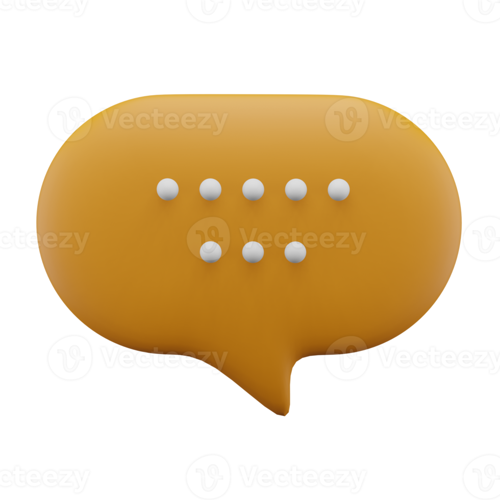 Speech Bubble 3D Icon, suitable for use as an additional element in your poster, banner and template designs png