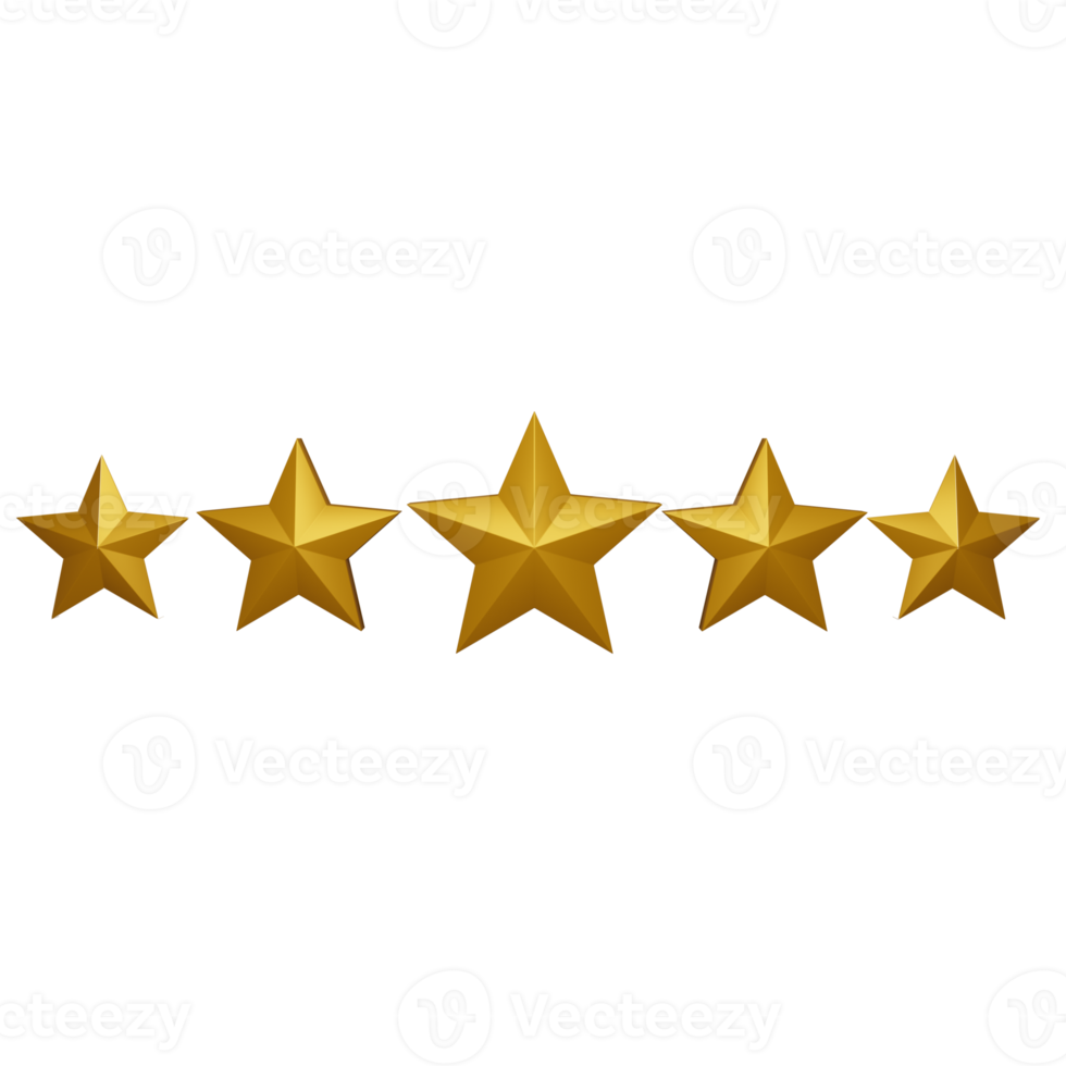 3d yellow three stars icon, suitable to be used as an additional element in your poster, banner and template designs png