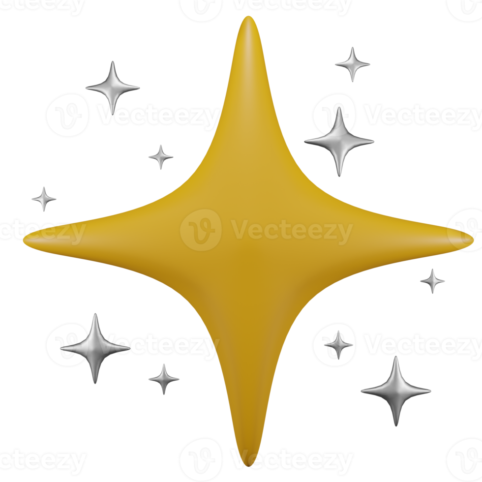 Sparkle Star 3D Icon, suitable to be used as an additional element in your poster, banner and template designs png
