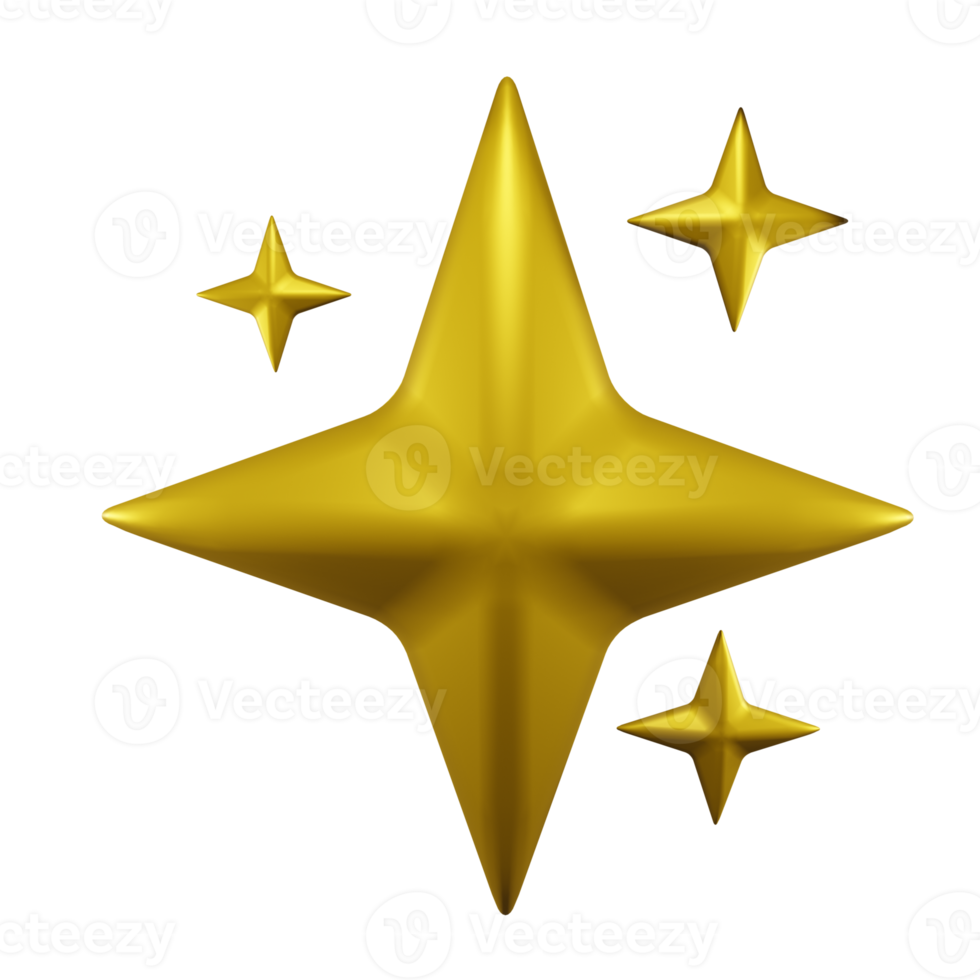 Sparkle Star 3D Icon, suitable to be used as an additional element in your poster, banner and template designs png