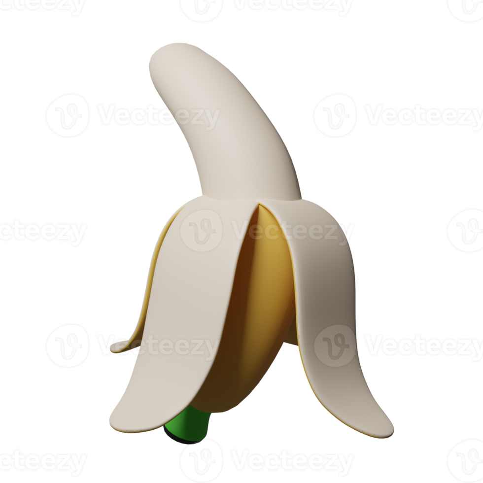 Banana 3d icon, suitable for use as an additional element in your poster, banner and template designs png