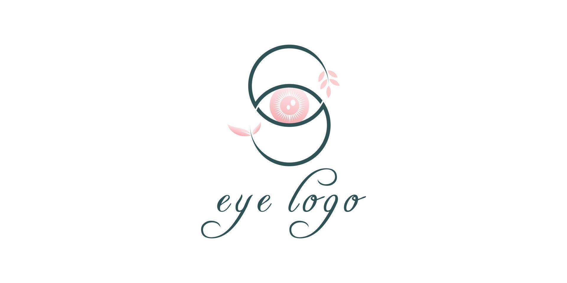 Eye logo with leaf concept design illustration vector