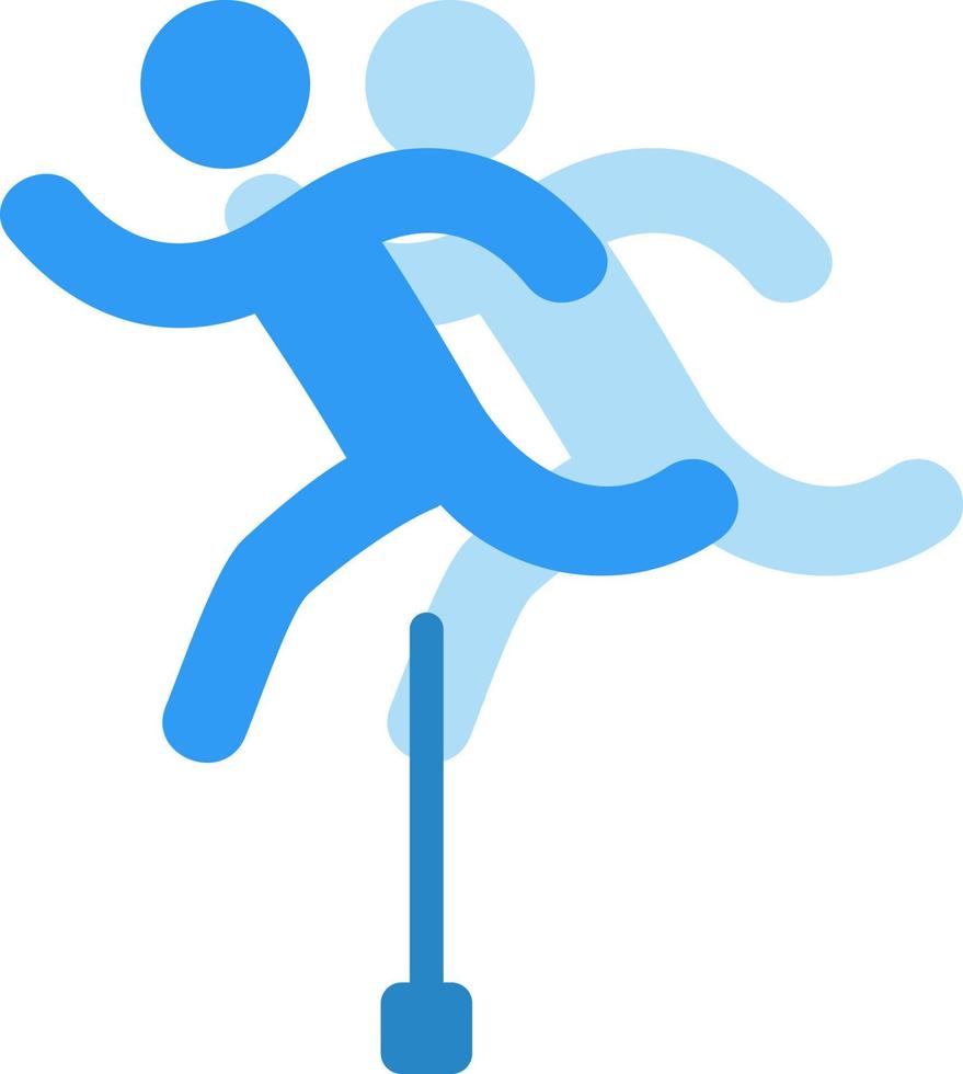 Running with jumps, illustration, vector, on a white background. vector