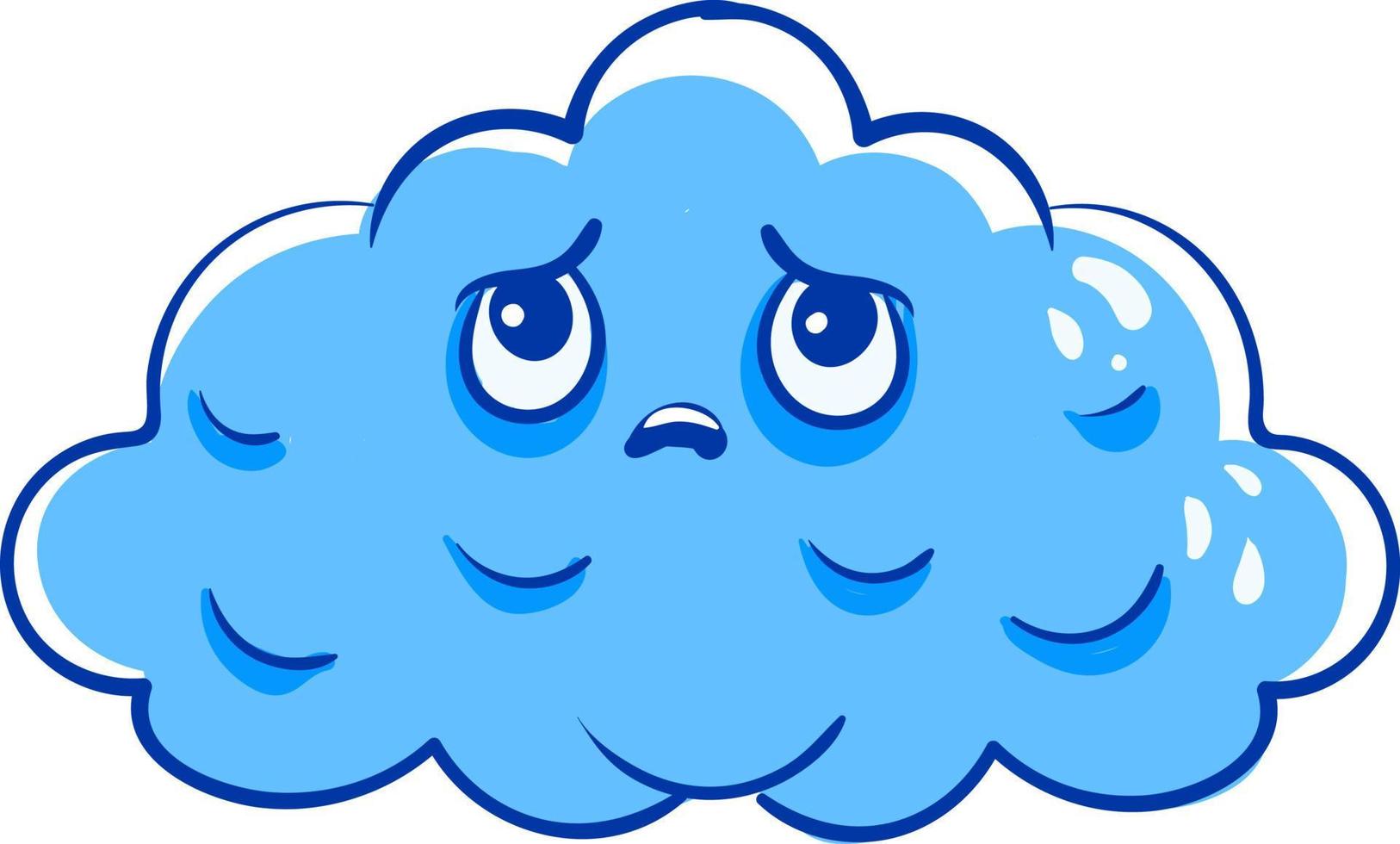 Sad cloud, illustration, vector on white background