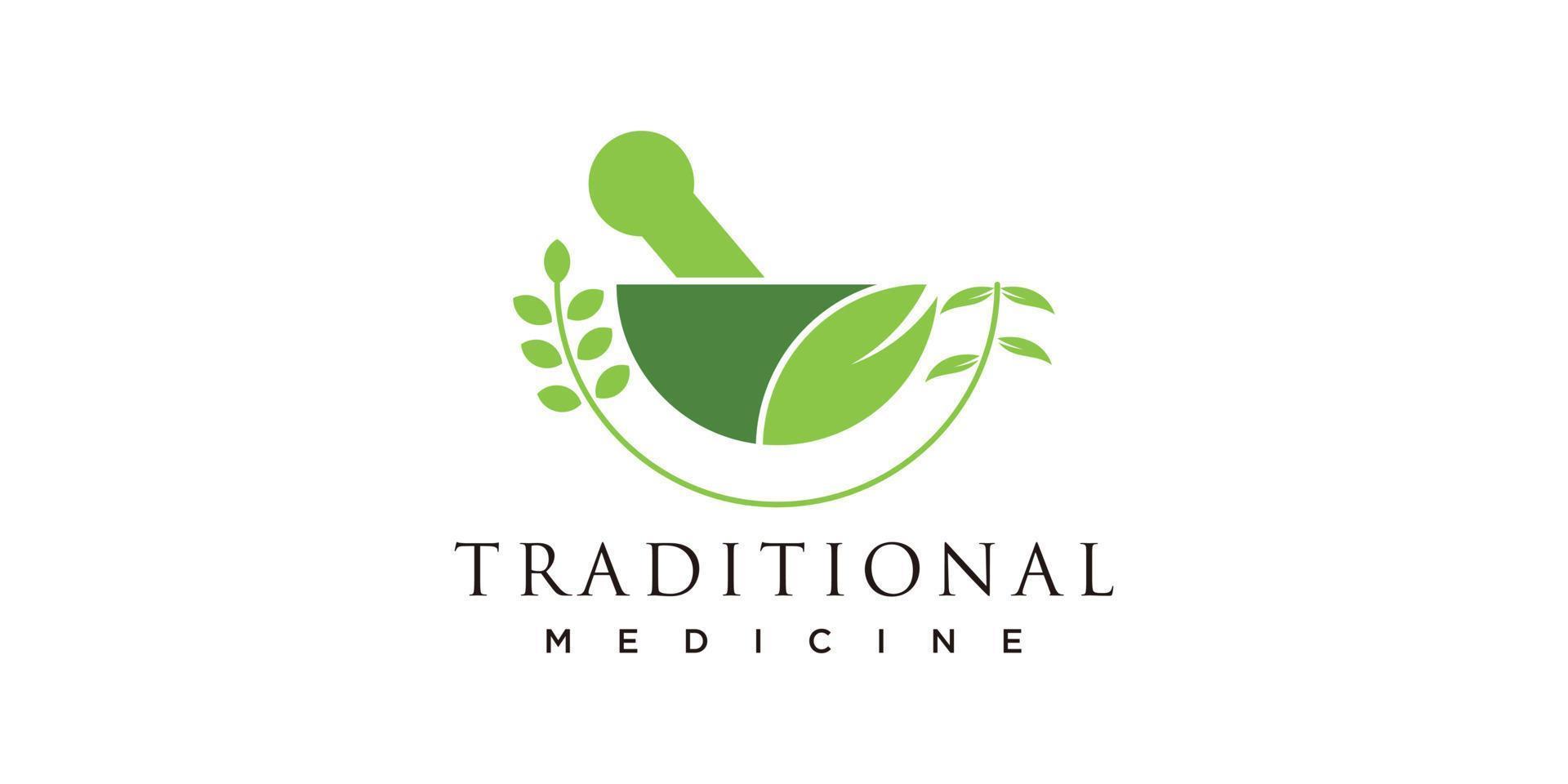 plantilla de diseño de icono de logotipo de medicina tradicional vector