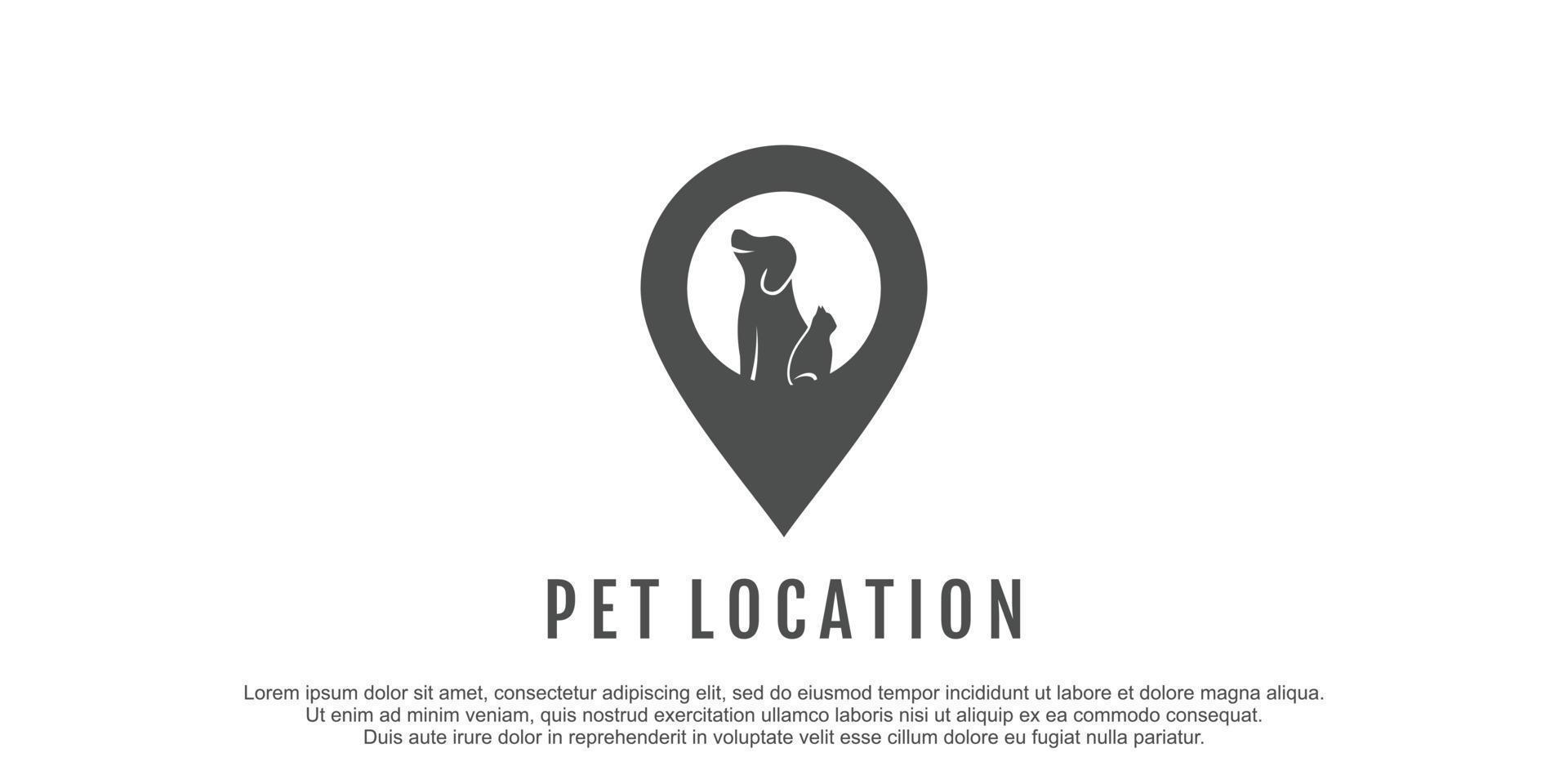 Pin logo with animals element design illustration vector