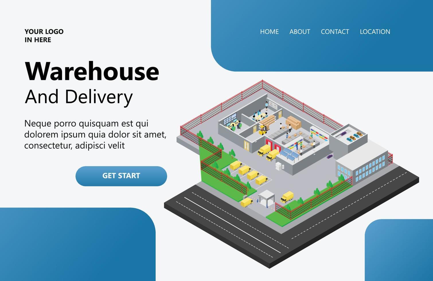 Illustration from the packaging and delivery industry Suitable for landing page, flyers, Infographics, And Other Graphic Related Assets-vector vector