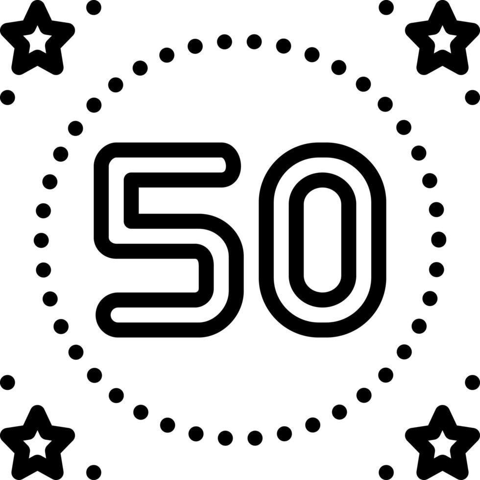 line icon for fifty vector