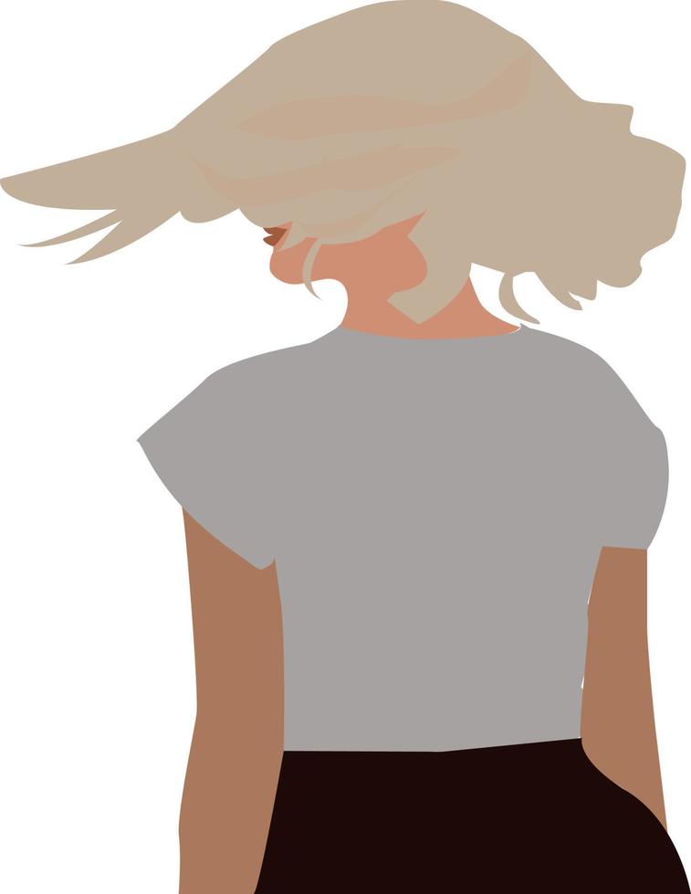 Blonde girl, illustration, vector on white background.