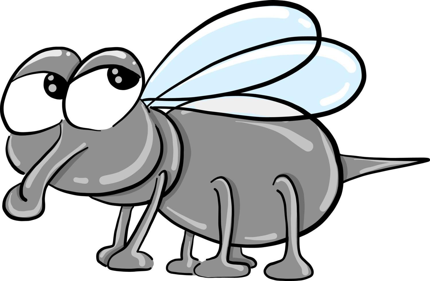 Bored fly, illustration, vector on white background