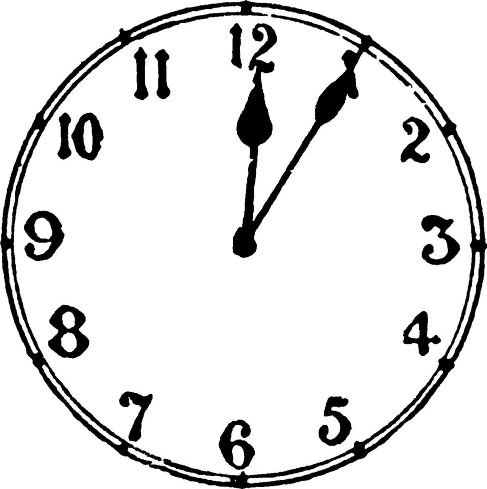 5 Minutes Past 12, vintage illustration. vector