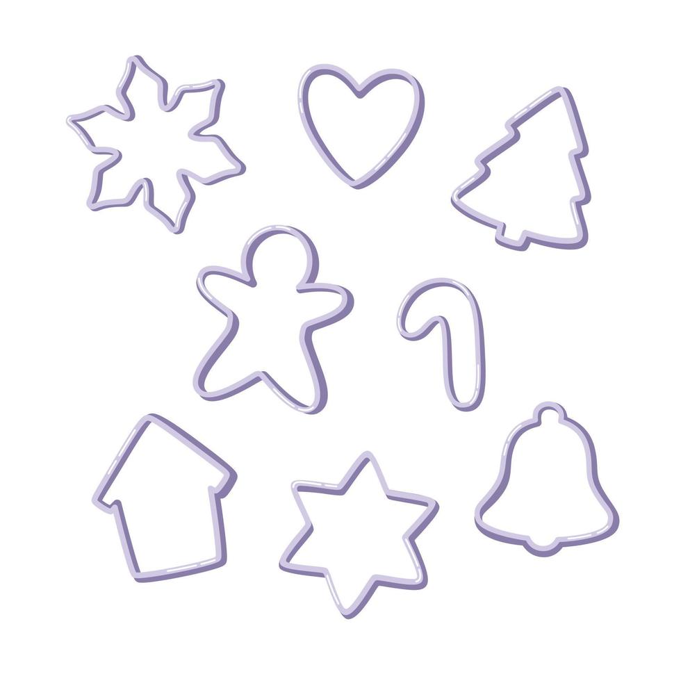 Form for cutting gingerbread. Christmas cookie, homemade cookie vector