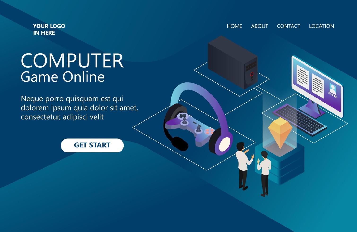Illustration of online game developers working together Suitable for landing page, flyers, Infographics, And Other Graphic Related Assets-vector vector