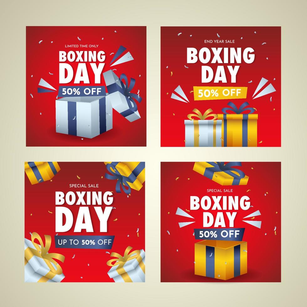 Boxing Day Social Media Post Template vector