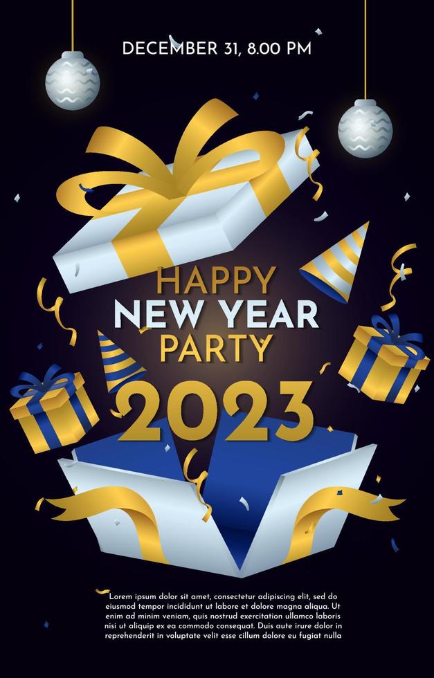 New Year Party Poster Template vector