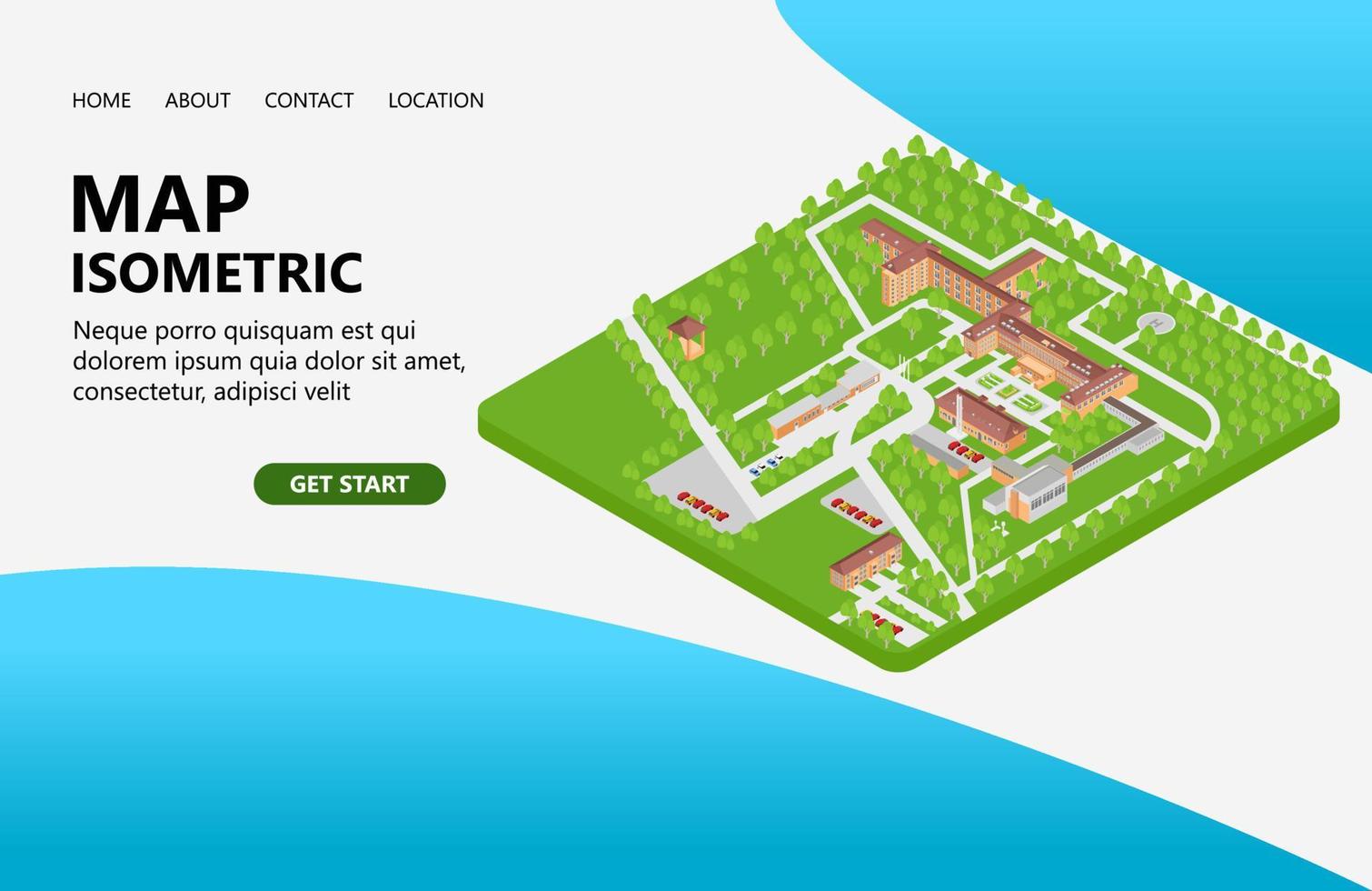 ilustración de un mapa de un edificio en el campo adecuado para la página de destino, folletos, infografías y otros activos gráficos relacionados con el vector