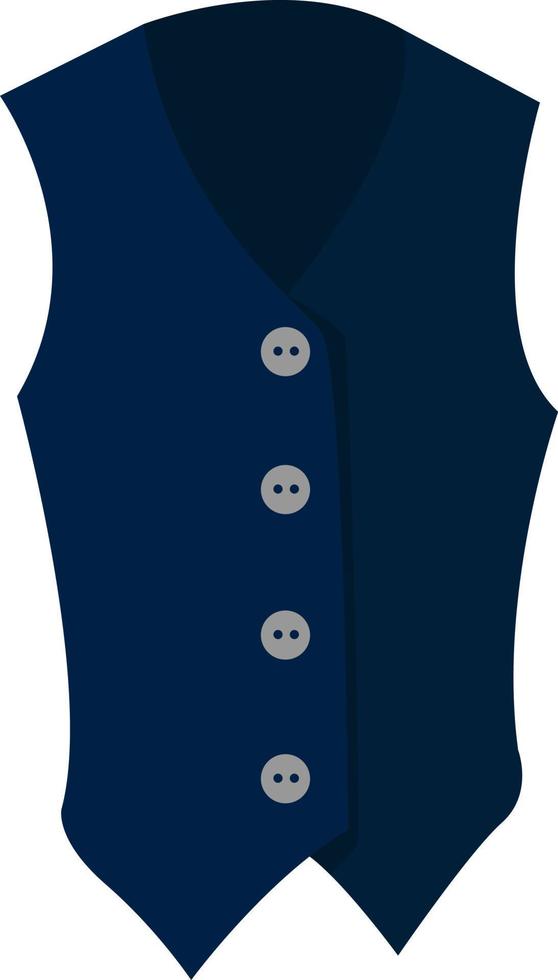 Blue vest, illustration, vector on white background.