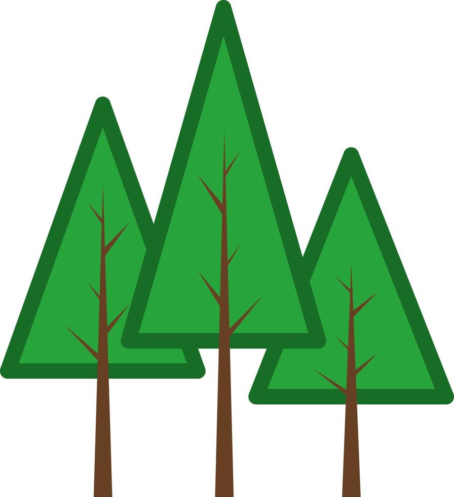 Three christmas trees, illustration, on a white background. vector