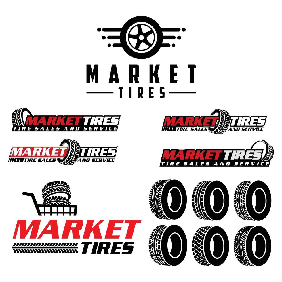 Market tires logo vector. vector