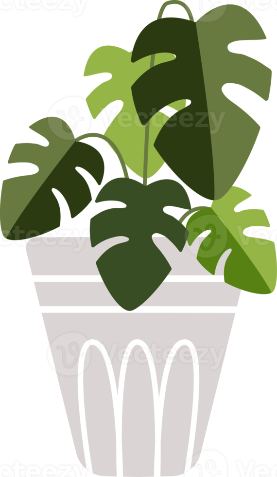 planta em vaso design plano png