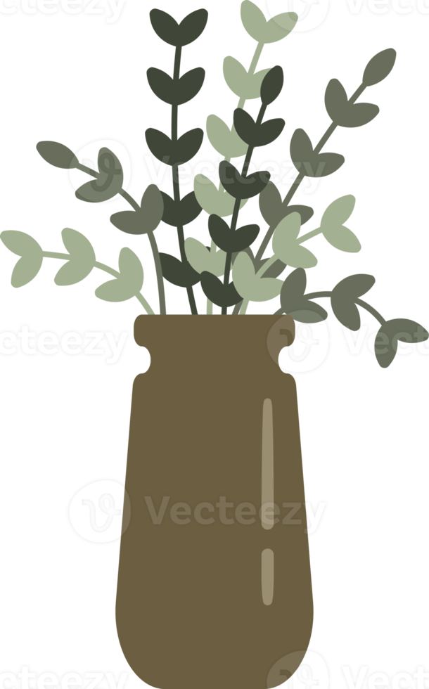 planta em vaso design plano png