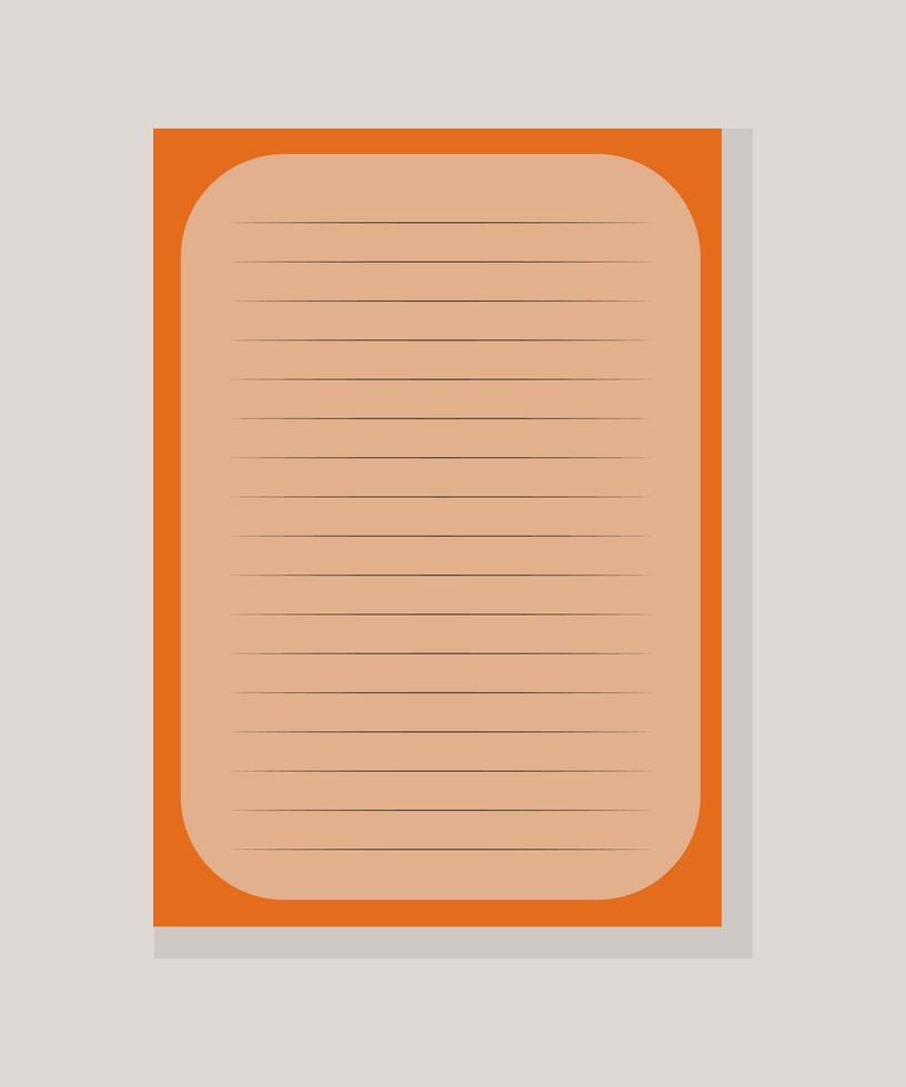 cuaderno de páginas, cuaderno de bocetos naranja. ilustración vectorial vector