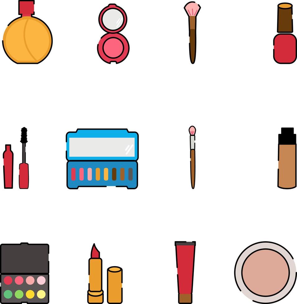 Beauty products, illustration, vector on a white background.