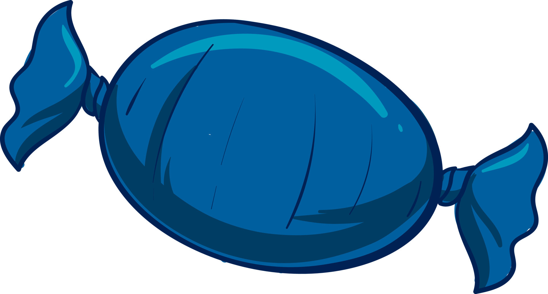 Blue wrapped candy, illustration, vector on white background 13795554
